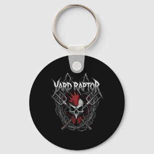 Poultry Famer Yard Raptor Skull Farm Chicken Key Ring