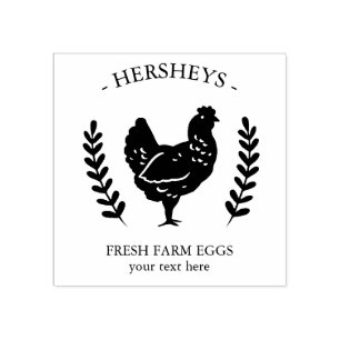 Poultry Farm Custom Fresh Eggs Wood Art Stamp