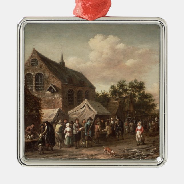 Poultry Market by a Church Metal Tree Decoration (Front)