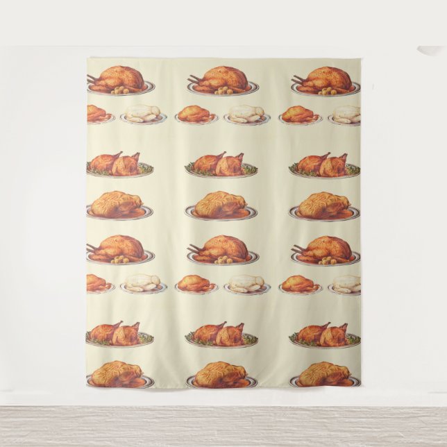 Poultry: Roast Fowls, Roast Goose, Roast Turkey  Tapestry (Front)