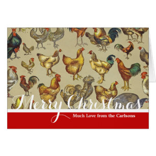 Poultry Rooster Chicken country Merry Christmas