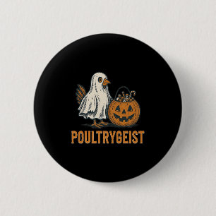 Poultrygeist Chicken Ghost Pumpkin Costume Hallowe 6 Cm Round Badge