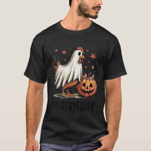 Poultrygeist Funny Halloween Chicken Ghost Costume T-Shirt