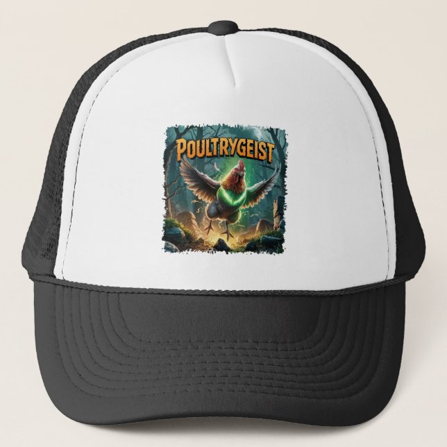 Poultrygeist Illustration – Poultry Poltergeist Trucker Hat (Front)