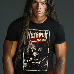 Pouncing Werewolf in the Full Moon Vintage Monster T-Shirt