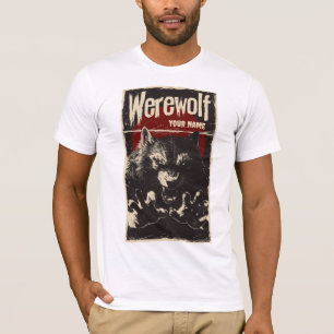 Pouncing Werewolf in the Full Moon Vintage Monster T-Shirt