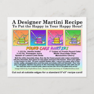 Pound Cake Martini Recipe Card Postcard