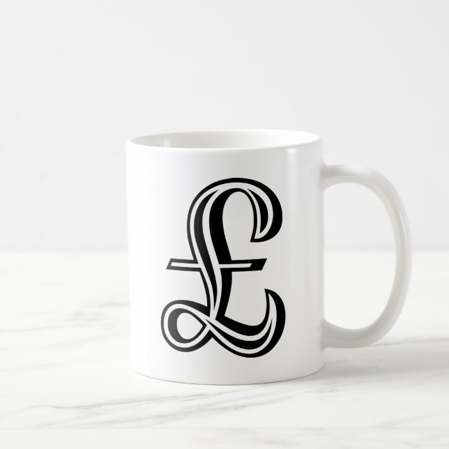 Pound Sign - Black Coffee Mug (Right)