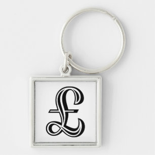 Pound Sign - Black Key Ring