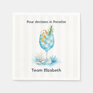 Pour Decisions in Paradise Coastal Cocktail Bach Napkin