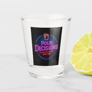 Pour Decisions Neon Retro Bar Edition Shot Glass