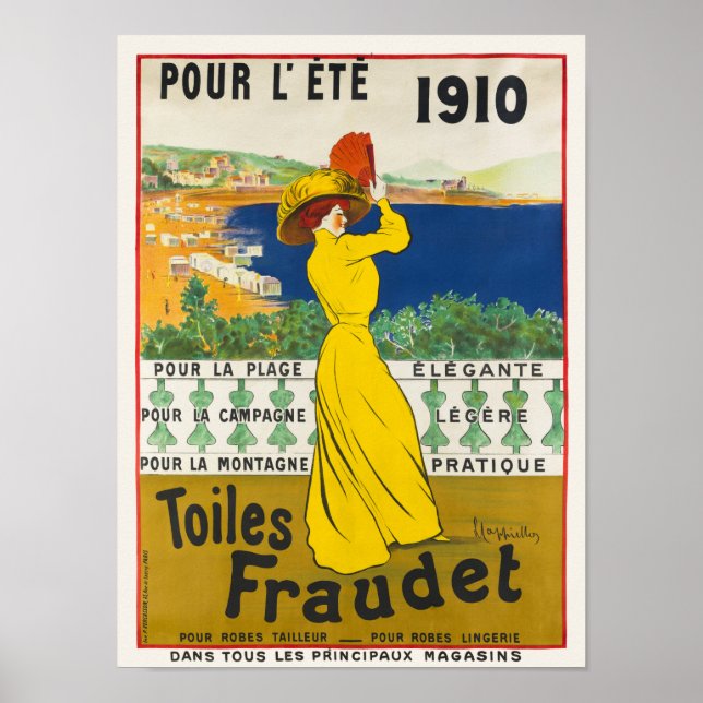 Pour l'ete. Toiles Fraudet Vintage Poster 1910 (Front)