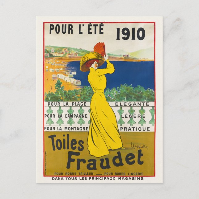 Pour l'ete. Toiles Fraudet Vintage Poster 1910 Postcard (Front)