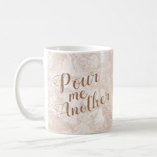 Pour Me Another Beige Paint Swirls Coffee Mug (Left)