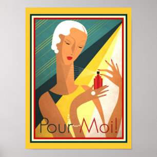 Pour Moi French Deco Parfum Ad 12 x 16 Poster