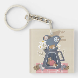Pour-over Coffee Dripper & Kittens Key Ring
