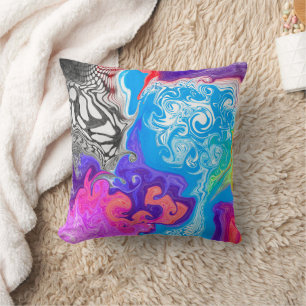 Pour Paint Effect Digital Art   Cushion