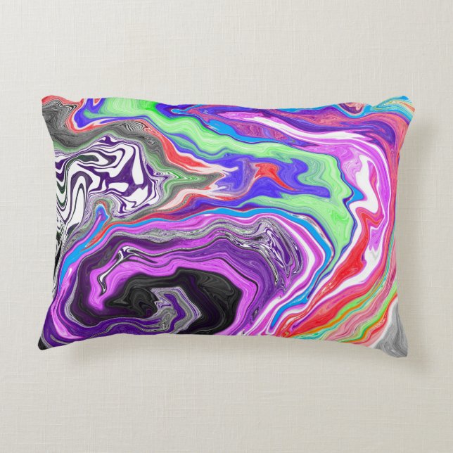 Pour Paint Effect Marble Digital Art    Decorative Cushion (Back)