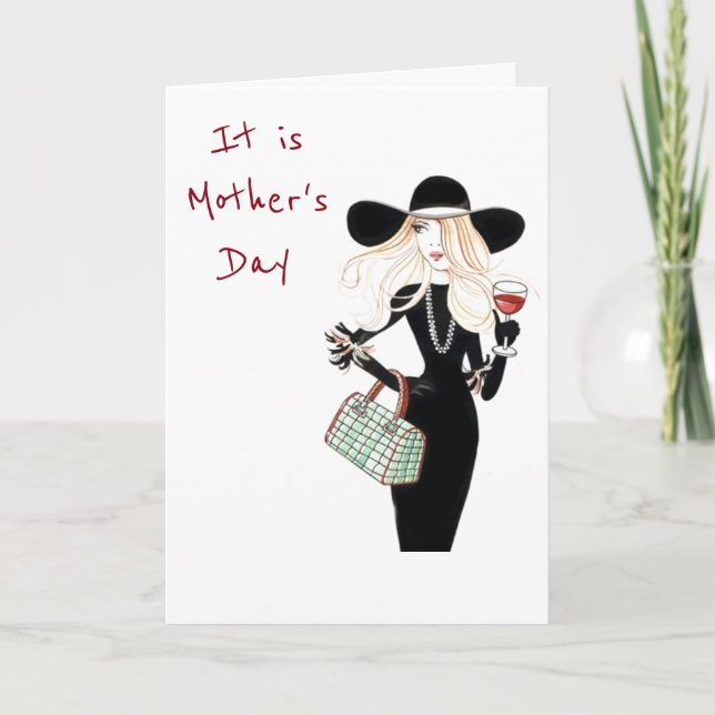 **POUR WINE & FAV HEELS** IT IS "MOTHER'S DAY"!!!! CARD (Front)