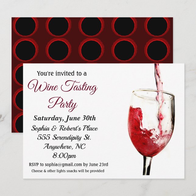 Pour Wine Tasting Party Invitation (Front/Back)