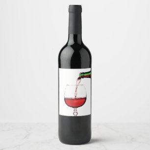 Poured Red Wine Label