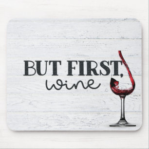 Poured Red Wine On Wood Mouse Mat