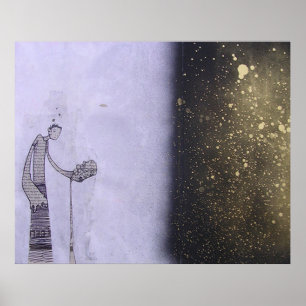 Pouring Beer Sketch Poster