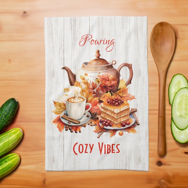 Pouring Cosy Vibes – Fall Tea Towel (Creator Uploaded)