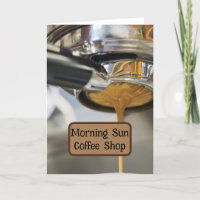Pouring Espresso from Coffee Machine Business Name