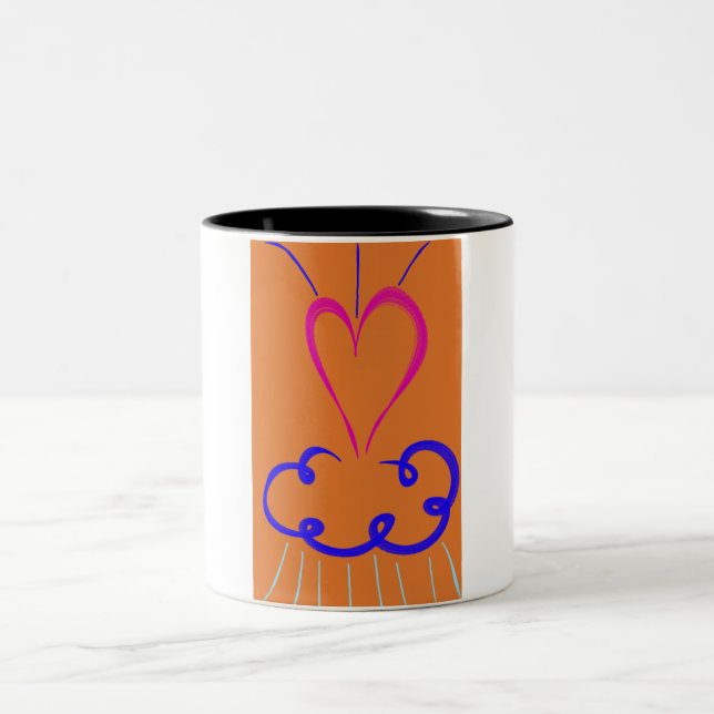 Pouring love Two-Tone coffee mug (Center)