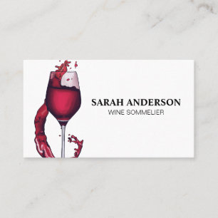 Pouring Red Wine Glass Business Card