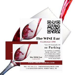 Pouring Red Wine, Wine Bar/Winery Advertising Flyer