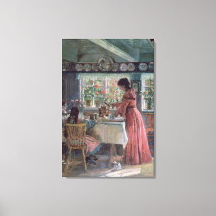 Pouring the Morning Coffee, 1906 Canvas Print