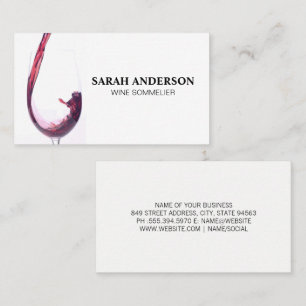 Pouring Wine Glass Business Card