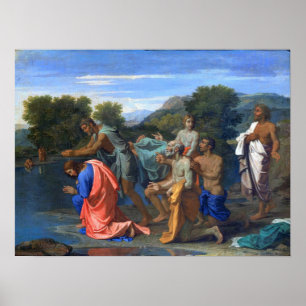 Poussin - Baptism Of Christ Poster