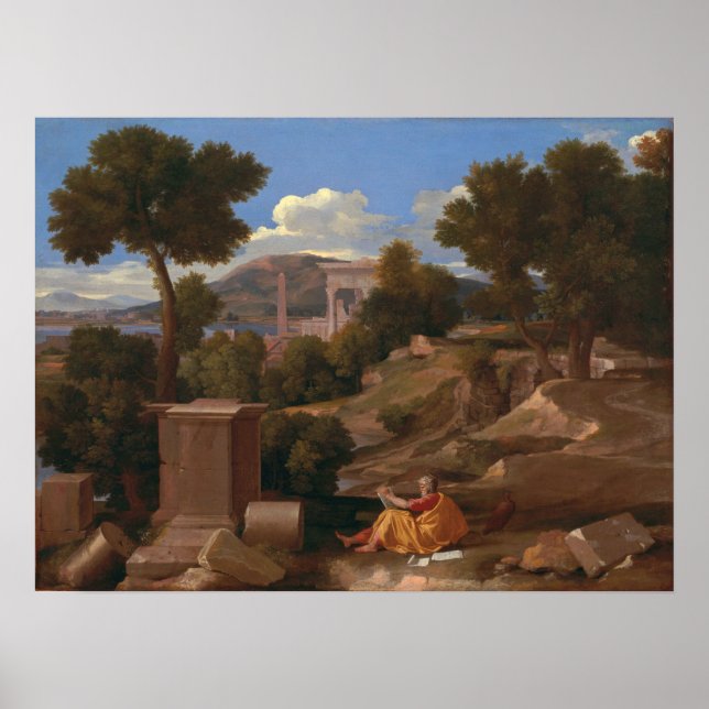 Poussin - Landscape With Saint John Poster (Front)