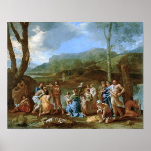 Poussin - Saint John Baptising In The River Jordan Poster