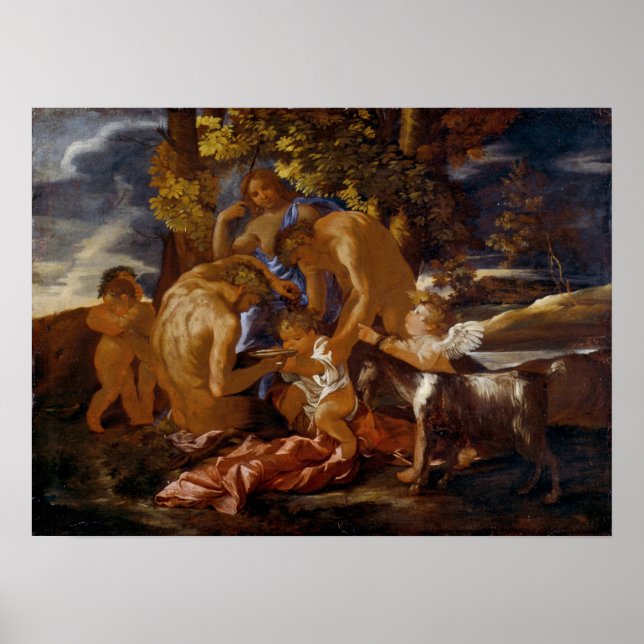 Poussin - The Nurture Of Bacchus Poster (Front)