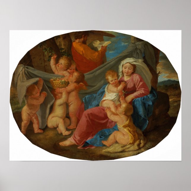 Poussin - The Rest On The Flight Into Egypt Poster (Front)