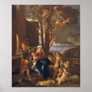 Poussin - The Rest On The Flight Into Egypt Poster