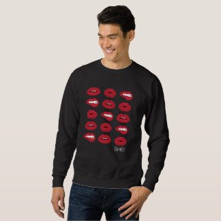 Pout Black Crewneck Sweatshirt