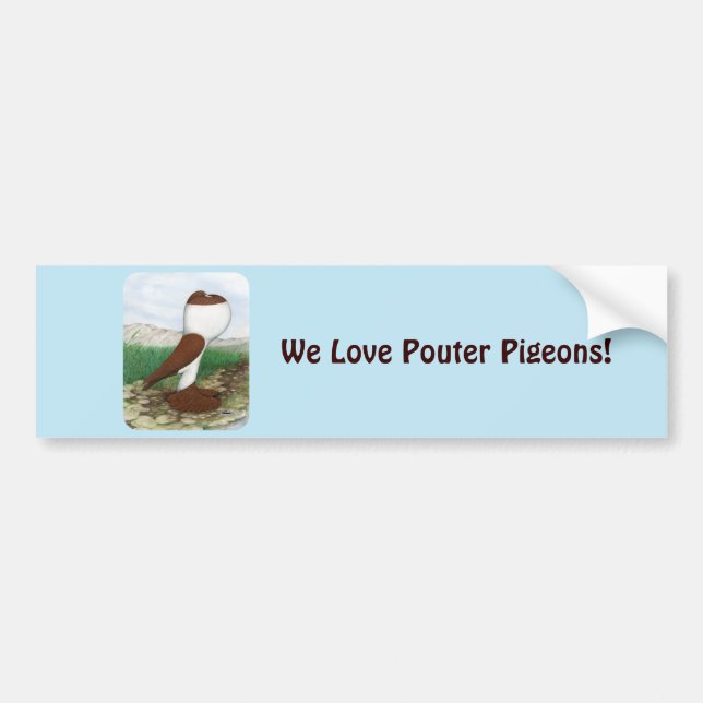 Pouter Pigeon Red Hana Bumper Sticker (Front)