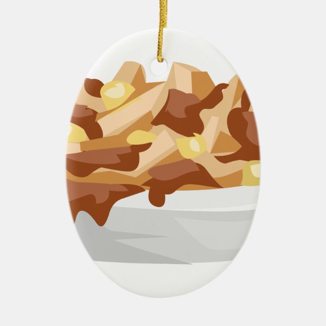 poutine ceramic tree decoration (Front)