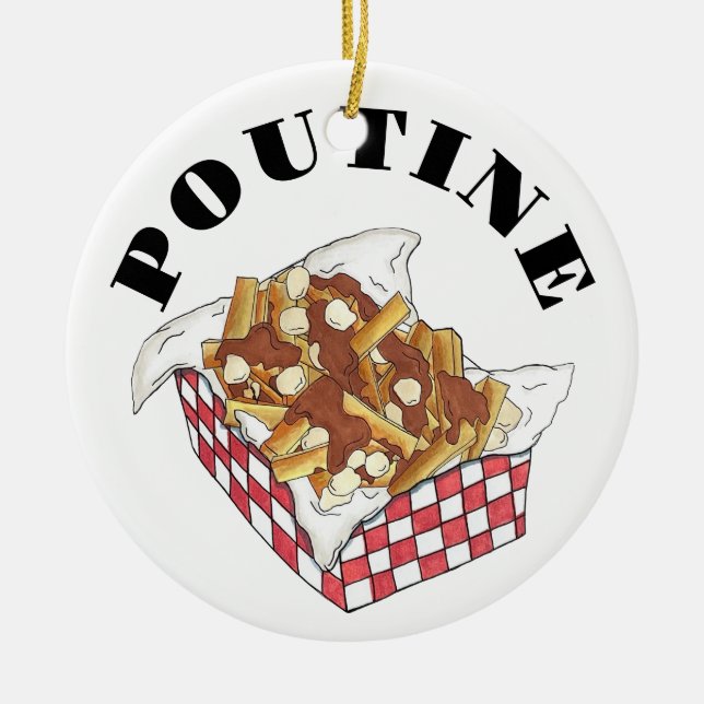Poutine Quebec Canada Canadian Food French Fries Ceramic Tree Decoration (Front)