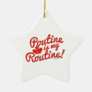 Poutine Thats my Routine Ceramic Tree Decoration