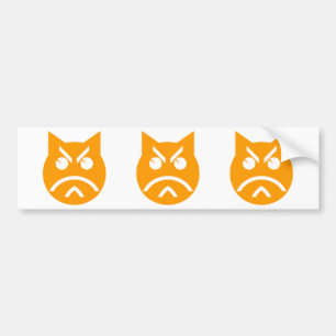Pouting Emoji Cat Bumper Sticker