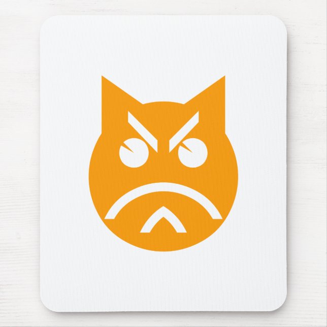 Pouting Emoji Cat Mouse Mat (Front)