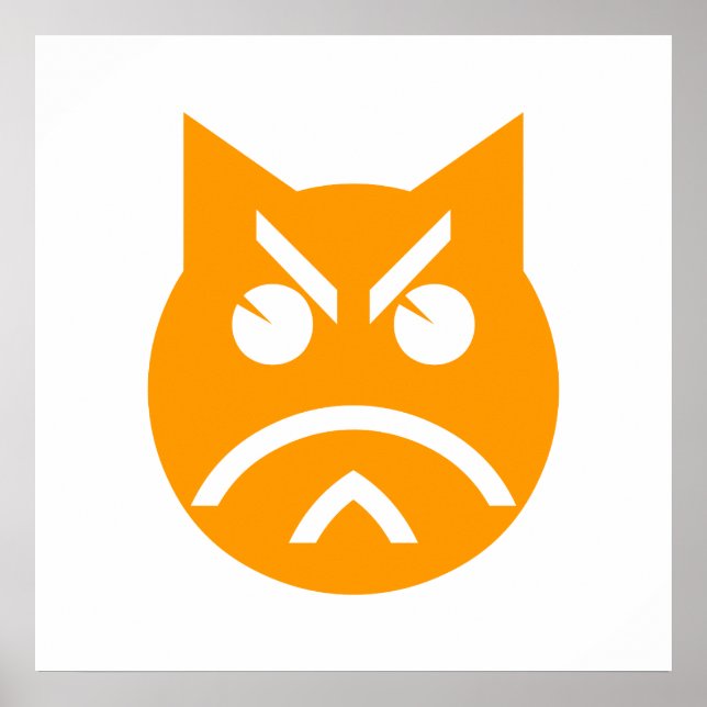 Pouting Emoji Cat Poster (Front)