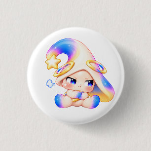 Pouty Cross-Armed Pastel Button Cute Grumpy Pin