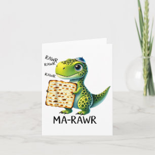 Pover Maror Ma-roar Dinosaur Funny Pesach Toddler  Card